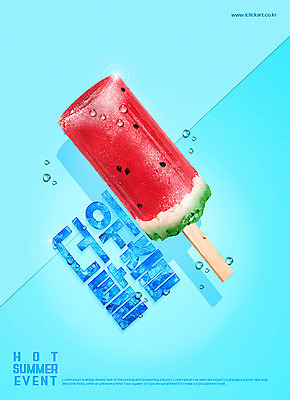 PSD 편집이미지 포스터 아이스크림 여름음식 수박 타이포그라피 사람없음 여름 파란색 시원함 더위탈출 막대아이스크림 제철음식 제철과일 이미지편집 문자 계절 음식 컬러 과일 디저트 제철 파일형식 여름_계절