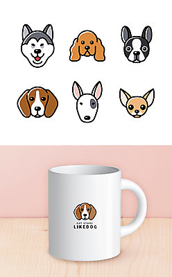 일러스트 사람없음 컵 반려동물 세트 라벨 코커스패니얼 강아지 시베리안허스키 심볼 비글 불테리어 치와와 동물병원 보스턴테리어 애견샵 애완동물가게 목업 브랜딩 국내일러스트 AI파일 동물 식기 프레임 병원 상점 스패니얼 개 테리어 파일형식 벡터