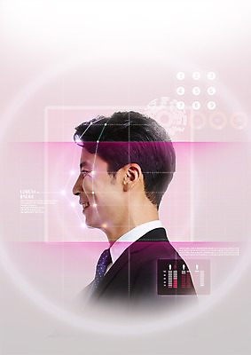 PSD 편집 편집이미지 남자 비즈니스 그래프 정보기술 한명 상반신 성인 옆모습 30대 숫자 디지털 한국인 비즈니스맨 스마트 보안 홀로그램 이미지편집 문자 1 뷰포인트 컨셉 기술 안전 사람 동양인 장년 직장인 파일형식