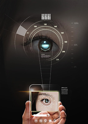 PSD 편집 편집이미지 손 여자 비즈니스 한손 정보기술 한명 들기 성인 신체부위 스마트폰 디지털 눈동자 스마트 홀로그램 홍채인식 4차산업 이미지편집 1 산업 컨셉 모션 기술 사람 핸드폰 스마트기기 눈_신체부위 생체인식기술 파일형식