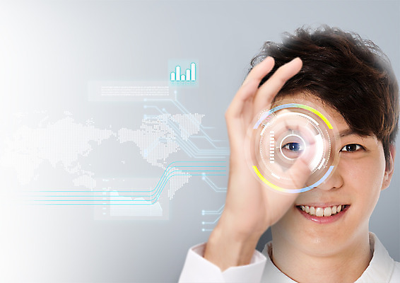 PSD 편집 편집이미지 남자 세계지도 비즈니스 그래프 정보기술 한명 웃음 손짓 상반신 20대 성인 디지털 글로벌비즈니스 한국인 비즈니스맨 OK 눈동자 스마트 홀로그램 홍채인식 4차산업 이미지편집 1 산업 컨셉 지도 모션 기술 표정 사람 동양인 청년 세계 글로벌 눈_신체부위 직장인 생체인식기술 파일형식