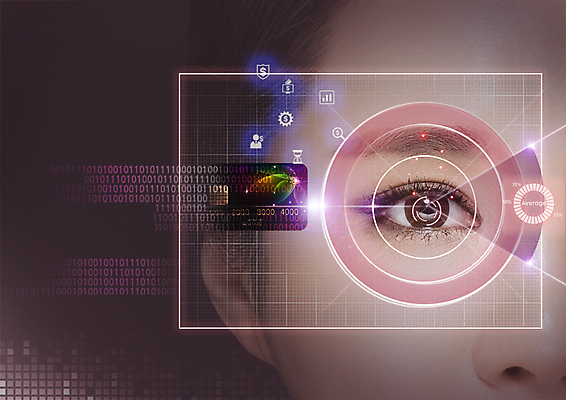 PSD 편집 편집이미지 여자 얼굴 비즈니스 사람모양 정보기술 한명 성인 숫자 달러 디지털 신용카드 눈동자 스마트 모래시계 톱니바퀴 홀로그램 홍채인식 4차산업 이미지편집 모양 문자 1 산업 모래 시계 컨셉 돈 기술 사람 신체부위 금융 눈_신체부위 생체인식기술 파일형식