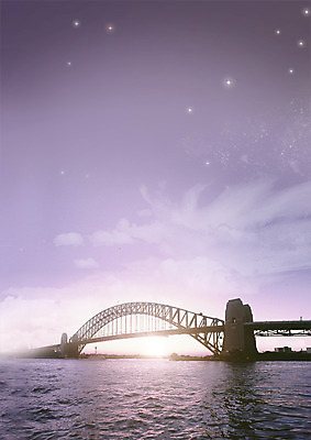 PSD 구름 편집 편집이미지 별 비즈니스 하늘 사람없음 강 태양 일몰 도시 아치 가교 이미지편집 자연요소 건축물 노을 파일형식