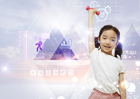 PSD 구름 편집 편집이미지 우먼라이프 여자 어린이 하늘 그래프 한명 들기 상반신 운동 뷰티 아령 소녀만 이미지편집 자연요소 1 라이프스타일 모션 건강 사람 여자만 어린이만 파일형식