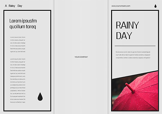 템플릿 표지디자인 북디자인 출판디자인 표지 리플렛 북커버 우산 3단접지 날씨 팜플렛 사람없음 환경 비 빗방울 이미지템플릿 AI파일 자연요소 비_날씨 파일형식 벡터