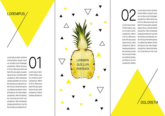 템플릿 표지디자인 북디자인 출판디자인 내지 리플렛 북커버 과일 3단접지 단면 팜플렛 사람없음 삼각형 파인애플 이미지템플릿 AI파일 도형 열대과일 파일형식 벡터