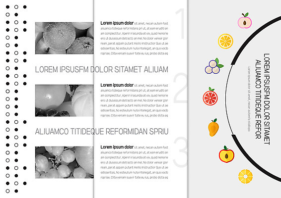 템플릿 표지디자인 북디자인 출판디자인 내지 리플렛 북커버 오렌지 과일 3단접지 포도 팜플렛 사람없음 사과 자몽 파인애플 복숭아 망고 이미지템플릿 AI파일 열대과일 파일형식 벡터