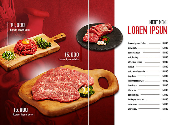 PSD 템플릿 접시 표지디자인 북디자인 출판디자인 내지 리플렛 북커버 생고기 팜플렛 사람없음 버섯 소고기 가격 메뉴 가격표 메뉴판 무순 파 육회 이미지템플릿 식기 채소 육류 새싹채소 파일형식