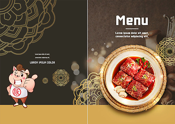 PSD 템플릿 접시 표지디자인 북디자인 출판디자인 표지 리플렛 북커버 생고기 돼지고기 팜플렛 사람없음 버섯 최고 돼지 음식캐릭터 메뉴판 돼지캐릭터 양념갈비 이미지템플릿 캐릭터 식기 음식 동물캐릭터 포유류 육류 갈비 파일형식