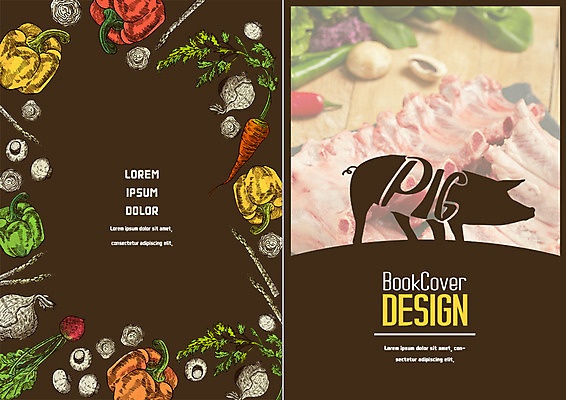 PSD 템플릿 표지디자인 북디자인 출판디자인 표지 리플렛 북커버 식재료 고추 피망 생고기 돼지고기 팜플렛 사람없음 버섯 당근 돼지 아스파라거스 메뉴판 갈비 적환무 이미지템플릿 채소 포유류 뿌리채소 육류 무 파일형식