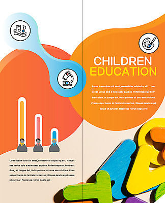 PSD 템플릿 표지디자인 북디자인 알파벳 출판디자인 어린이교육 교육 내지 리플렛 2단접지 북커버 음표 그래프 사람모양 현미경 팜플렛 사람없음 붓 팔레트 이미지템플릿 모양 기호 영어 음악 실험기구 파일형식