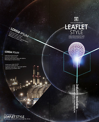 PSD 템플릿 표지디자인 북디자인 출판디자인 표지 리플렛 2단접지 북커버 비즈니스 전구 공장 굴뚝 팜플렛 사람없음 야간 이미지템플릿 자연요소 공업 파일형식