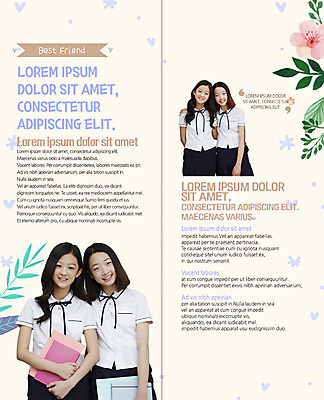 PSD 템플릿 표지디자인 북디자인 출판디자인 여학생 여자 교복 내지 리플렛 2단접지 북커버 청소년 어깨동무 웃음 팜플렛 여러명 상반신 책 친구 한국인 십대여자만 이미지템플릿 학생 옷 포즈 다수 관계 표정 사람 동양인 여자만 십대만 파일형식 인종