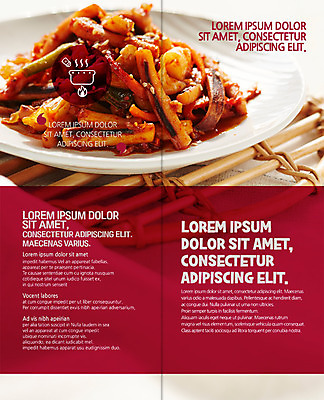 PSD 템플릿 접시 표지디자인 북디자인 출판디자인 내지 한식 음식 리플렛 2단접지 북커버 팜플렛 사람없음 해물요리 오징어볶음 이미지템플릿 식기 해산물 볶음 파일형식