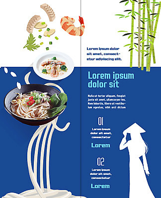 PSD 템플릿 접시 표지디자인 북디자인 출판디자인 여자 실루엣 내지 음식 리플렛 2단접지 북커버 새우 사람모양 팜플렛 대나무 동남아음식 베트남음식 쌀국수 이미지템플릿 모양 나무 식기 촬영기법 갑각류 사람 국수 파일형식