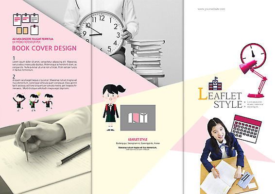 PSD 템플릿 학생 표지디자인 북디자인 손 출판디자인 여자 교육 표지 리플렛 시계 북커버 3단접지 청소년 한손 팜플렛 여러명 신체부위 책 연필 시험 한국인 스탠드 청소년교육 책상 시험지 이미지템플릿 가구 다수 학용품 조명 사람 동양인 필기구 파일형식