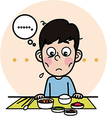 남자 일러스트 한명 앉기 상반신 성인 식사 식욕저하 저체중 성인남자한명만 국내일러스트 AI파일 1 모션 사람 체중 남자한명만 성인남자만 파일형식 벡터