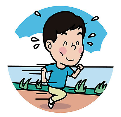 전신 남자 일러스트 건강 한명 미소 성인 달리기 조깅 운동 땀 성인남자한명만 국내일러스트 AI파일 1 모션 표정 사람 남자한명만 성인남자만 파일형식 벡터