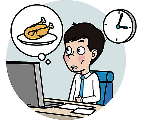 남자 시계 생각 일러스트 디저트 한명 앉기 상반신 성인 치킨 업무 배고픔 성인남자한명만 국내일러스트 AI파일 1 음식 모션 사람 작업 닭고기요리 남자한명만 성인남자만 파일형식 벡터