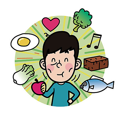 남자 일러스트 건강 어류 한명 상반신 성인 계란 식사 하트 사과 브로콜리 균형 배추 영양소 성인남자한명만 국내일러스트 AI파일 모양 1 채소 과일 사람 알 수중동물 남자한명만 성인남자만 파일형식 벡터