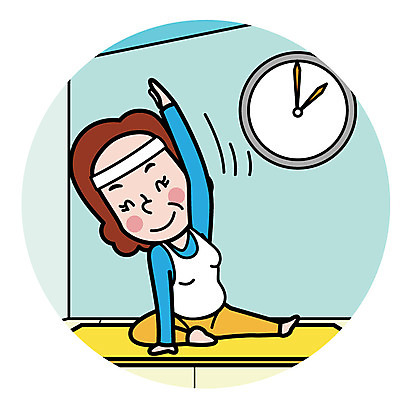 전신 여자 시계 일러스트 요가 건강 한명 미소 성인 운동 여자한명만 국내일러스트 AI파일 1 웰빙 표정 사람 여자만 파일형식 벡터