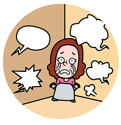 여자 말풍선 일러스트 한명 성인 놀람 슬픔 무서움 괴로움 우울증 환각 여자한명만 국내일러스트 AI파일 1 감정 표정 사람 질병 증상 여자만 파일형식 벡터