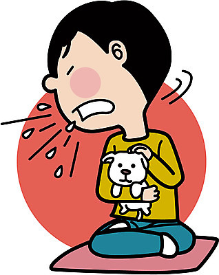 전신 한마리 남자 일러스트 한명 앉기 성인 강아지 알레르기 성인남자한명만 국내일러스트 AI파일 1 모션 사람 반려동물 개 질병 남자한명만 성인남자만 파일형식 벡터