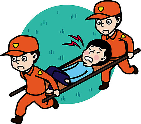 남자 일러스트 성인 세명 고통 구급요원 들것 성인만 국내일러스트 AI파일 감정 사람 파일형식 벡터