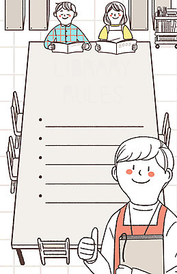 PSD 여자 남자 일러스트 안내 프레임 웃음 앉기 손짓 상반신 성인 책 세명 최고 도서관 책상 규칙 공공예절 프레임일러스트 국내일러스트 교육 가구 모션 표정 사람 예절 파일형식