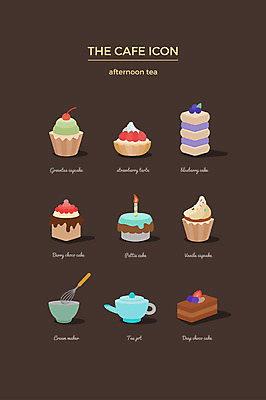 아이콘 사람없음 세트 케이크 찻주전자 컵케이크 크림 블루베리 웹아이콘 초코케이크 딸기타르트 바닐라맛 2D아이콘 AI파일 과일 주전자 디저트 맛 타르트 파일형식 벡터