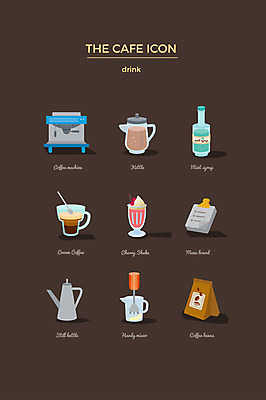아이콘 음료 주전자 사람없음 세트 원두 커피메이커 메뉴판 웹아이콘 시럽 아메리카노 쉐이크 핸드드립 핸드믹서 2D아이콘 AI파일 커피 주방용품 믹서 커피용품 파일형식 벡터