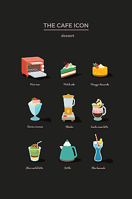 아이콘 주전자 아이스크림 사람없음 세트 케이크 오븐 레모네이드 믹서 웹아이콘 망고 라떼 바닐라맛 2D아이콘 AI파일 커피 주방용품 디저트 가전제품 맛 열대과일 에이드 파일형식 벡터