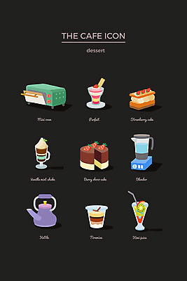 아이콘 주전자 사람없음 세트 오븐 믹서 웹아이콘 파르페 초코케이크 키위주스 딸기케이크 딸기파르페 티라미수 2D아이콘 AI파일 딸기 주방용품 디저트 케이크 가전제품 과일주스 파일형식 벡터