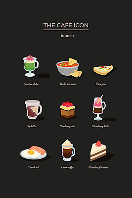 아이콘 커피 피자 사람없음 세트 소시지 조각케이크 계란프라이 브런치 웹아이콘 쉐이크 나초 라떼 2D아이콘 AI파일 음료 음식 패스트푸드 서양음식 케이크 식사 가공식품 계란요리 파일형식 벡터