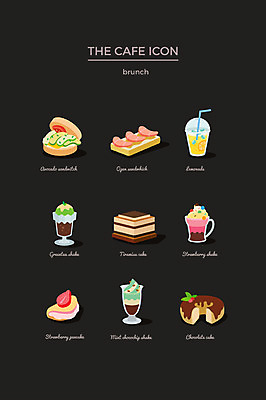 아이콘 샌드위치 사람없음 세트 도넛 레모네이드 웹아이콘 쉐이크 팬케이크 딸기쉐이크 티라미수 2D아이콘 AI파일 음료 음식 디저트 케이크 에이드 파일형식 벡터