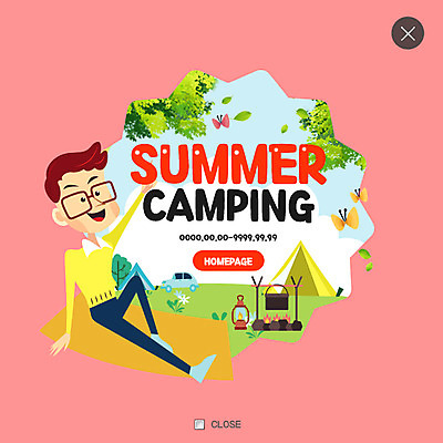 PSD 템플릿 남자 웹템플릿 나비 자동차 나뭇잎 팝업 웹팝업 텐트 한명 여름 캠핑 램프 레이어팝업 이미지템플릿 1 계절 육상교통 곤충 잎 레저 조명 캠핑도구 사람 파일형식