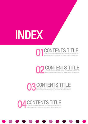 템플릿 내지 분홍색 사람없음 프레젠테이션 문서템플릿 서식 레이아웃 문서 제안서 육각형 목차 이미지템플릿 AI파일 도형 컬러 파일형식 벡터
