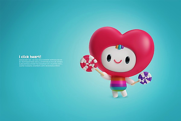 PSD 편집이미지 캐릭터 사탕 사람없음 그래픽 3D 귀여움 하트 디지털합성 하트캐릭터 편집3D 모양 컨셉 디저트 파일형식