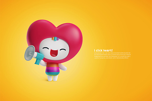 PSD 편집이미지 캐릭터 미소 사람없음 그래픽 3D 귀여움 확성기 하트 디지털합성 하트캐릭터 편집3D 모양 컨셉 표정 파일형식