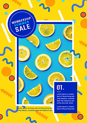 PSD 편집이미지 포스터 무늬 사람없음 여름 노란색 세일 레몬 이미지편집 계절 컬러 과일 파일형식