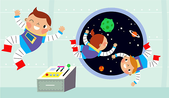 전신 여자 남자 별 여행 일러스트 창문 세명 우주 행성 우주비행사 관찰 우주선 구경 비행선 탐사 우주여행 무중력 우주탐사 국내일러스트 AI파일 자연요소 모션 사람 파일형식 벡터