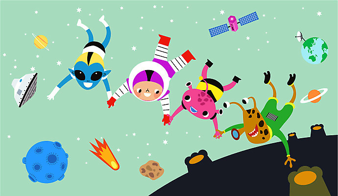 전신 남자 별 지구 여행 일러스트 안테나 한명 우주 손잡기 행성 만남 우주비행사 외계인 비행 우주선 비행선 환영 탐사 우주여행 레이더 혜성 국내일러스트 AI파일 자연요소 1 컨셉 통신 모션 사람 미확인물체 파일형식 벡터