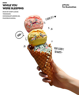 PSD 편집이미지 손 포토일러 디저트 표정 들기 신체부위 달콤 콘아이스크림 이미지편집 음식 모션 아이스크림 사람 맛 파일형식