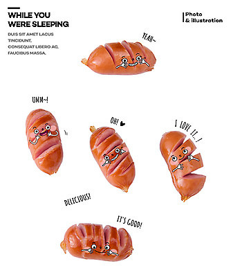 PSD 편집이미지 포토일러 표정 사람없음 여러개 다양 소시지 비엔나소시지 이미지편집 다수 가공식품 파일형식