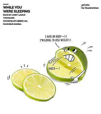 PSD 편집이미지 포토일러 단면 표정 사람없음 땀 라임 이미지편집 과일 파일형식