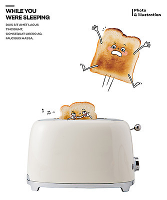 PSD 편집이미지 포토일러 표정 사람없음 점프 식빵 토스트기 이미지편집 빵 모션 가전제품 파일형식