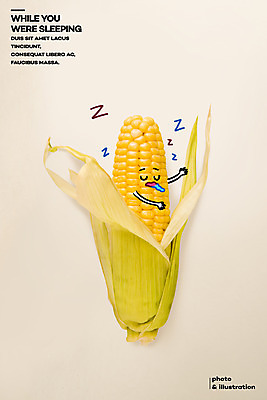 PSD 편집이미지 포토일러 표정 옥수수 사람없음 잠 이미지편집 곡류 파일형식