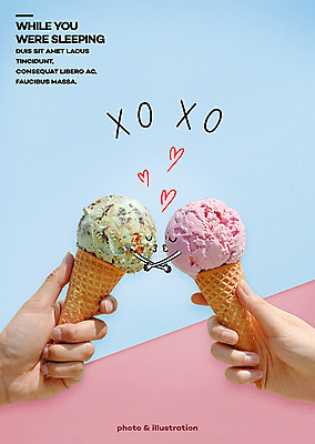 PSD 편집이미지 손 커플 포토일러 키스 사랑 들기 신체부위 하트 콘아이스크림 이미지편집 모양 감정 관계 모션 아이스크림 사람 애정표현 파일형식