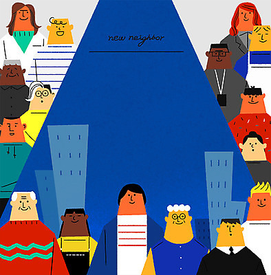 PSD 여자 노년 남자 일러스트 아파트 프레임 여러명 상반신 성인 건물 마을 이웃 프레임일러스트 국내일러스트 건축물 다수 주택 사람 파일형식