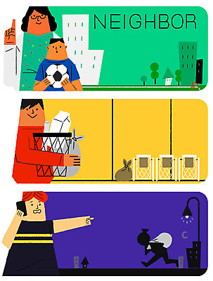 PSD 여자 남자 어린이 가로등 일러스트 축구공 프레임 들기 여러명 상반신 성인 도둑 분리수거 의견 이웃 제시 프레임일러스트 국내일러스트 공공시설 다수 공 축구용품 모션 사람 범죄인 파일형식